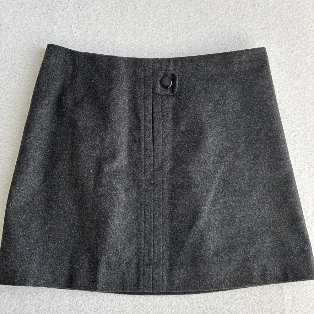 J. Crew Womens Cashmere Wool Blend Skirt Charcoal Gray Y2K Capsule Professional
